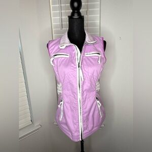 Chic Women's Vest in Light Pink and White